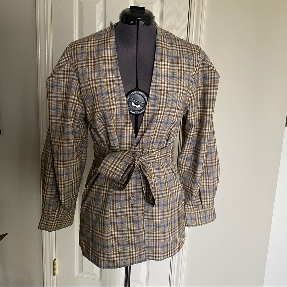 Plaid Blazer Top/ Blazer Dress